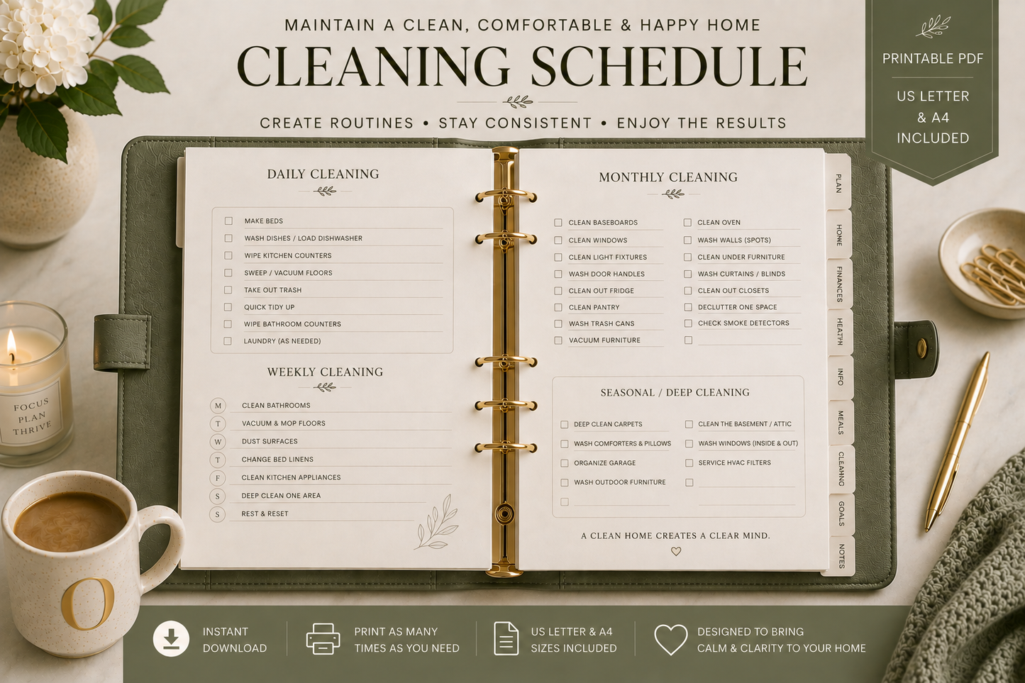 The Olivia Vanderbilt Home Management Binder (Printable PDF)