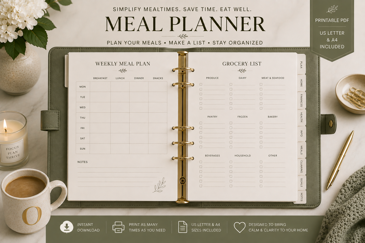 The Olivia Vanderbilt Home Management Binder (Printable PDF)