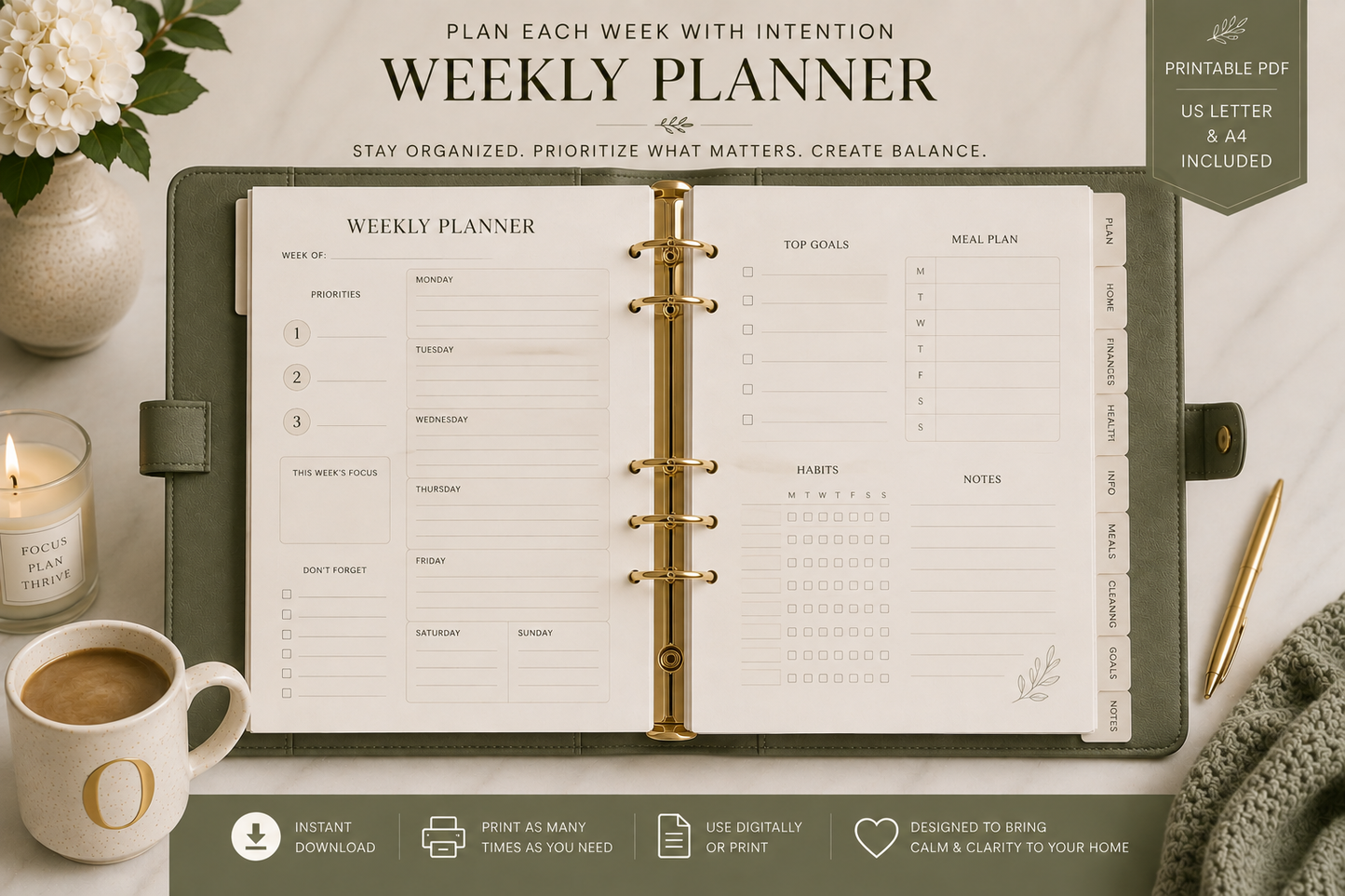 The Olivia Vanderbilt Home Management Binder (Printable PDF)